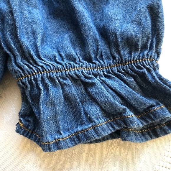 Knit Works Denim Off The Shoulder Cropped Top Girls Size S (7-8) Short Sleeves - Picture 13 of 16